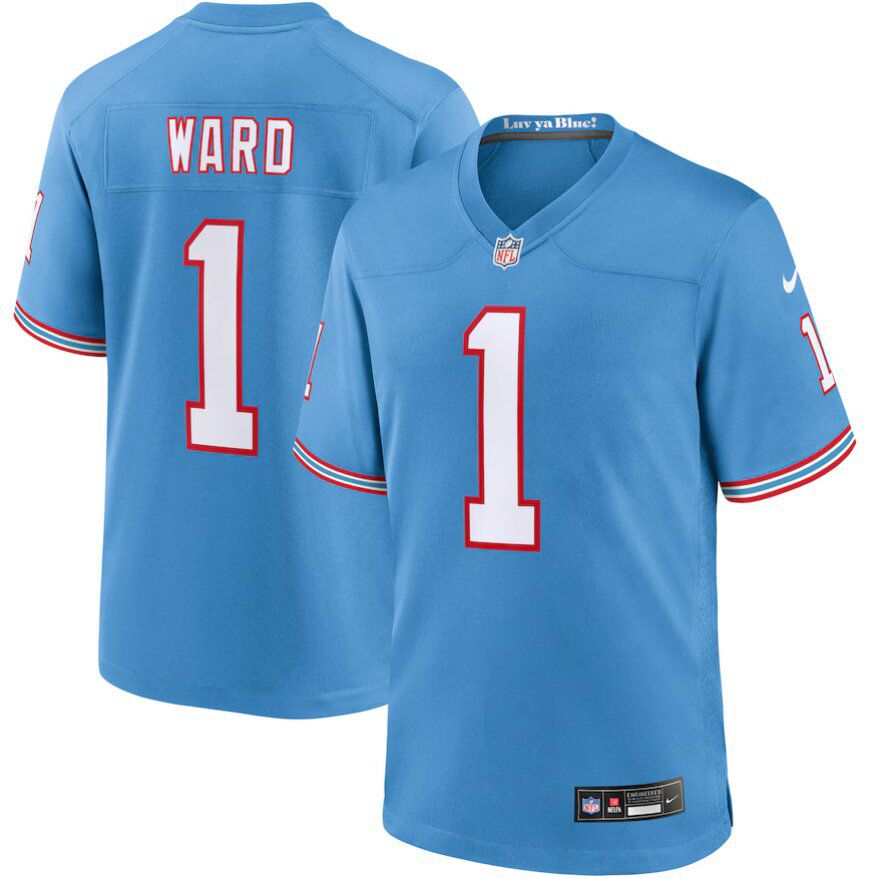 Men Tennessee Titans #1 Cameron Ward light Blue 2025 NFL Draft First Round Pick Nike Jersey